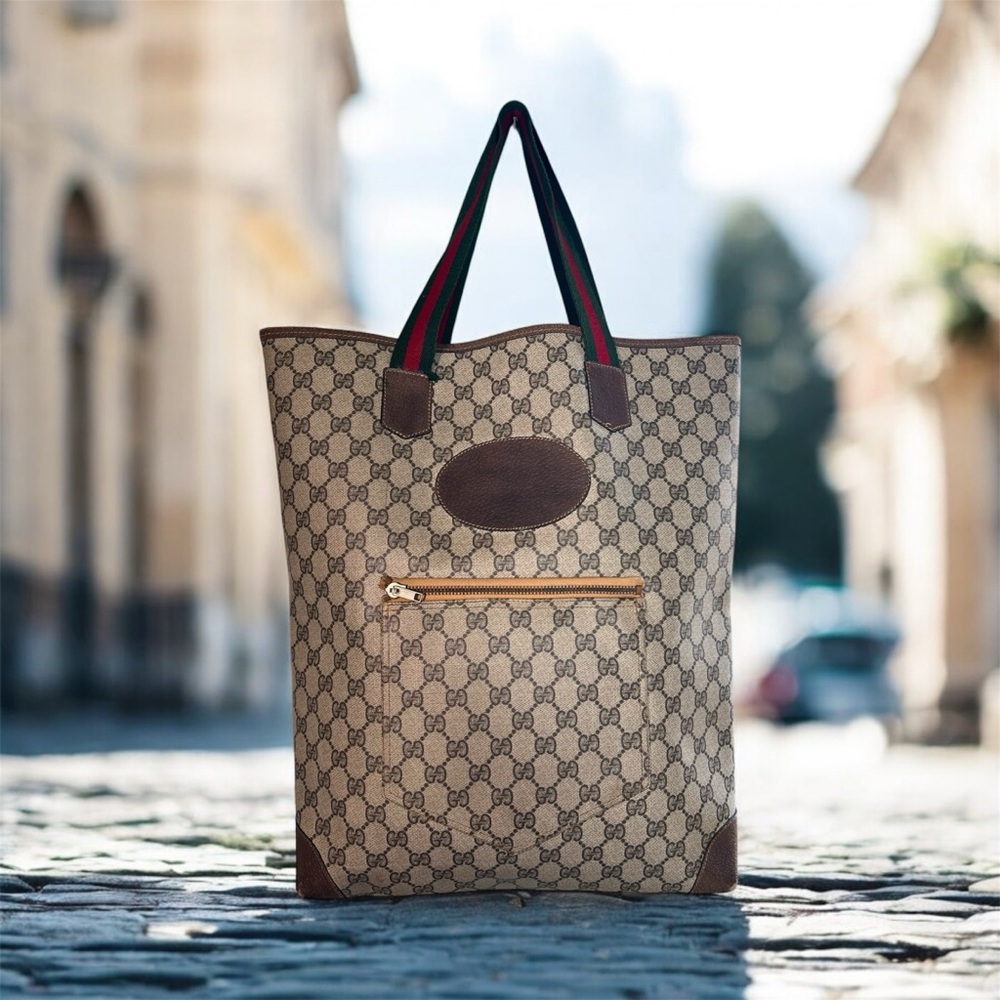 Vintage Gucci Sherry Line Tote Bag in GG Supreme Coated Canvas